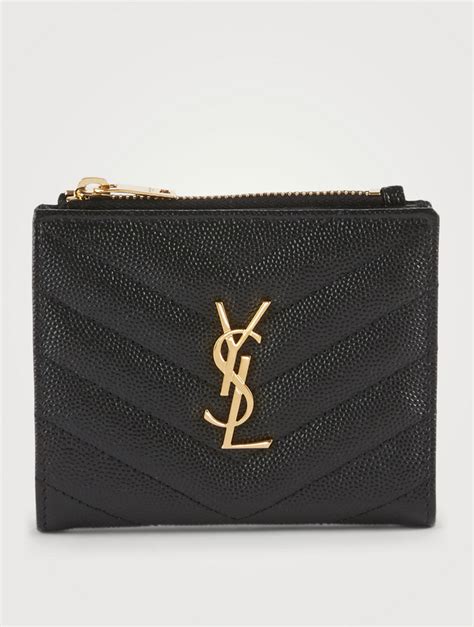 ysl all black card holder|ysl zipped card holder.